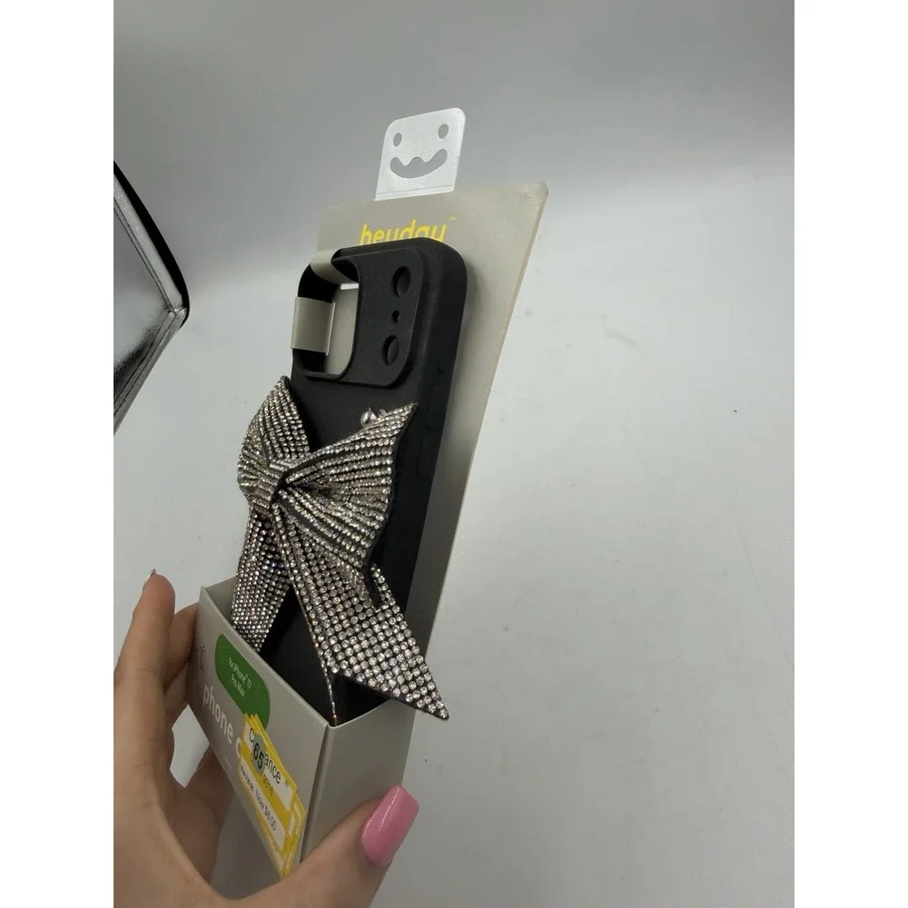 Black Bow Rhinestone iPhone 17 Pro Max Case Heyday Bling Protective Cover NEW
